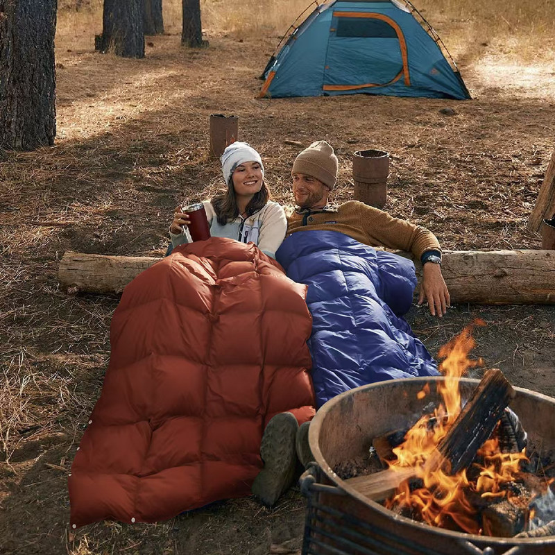 羽绒棉野营斗篷绗缝披肩毯子睡袋