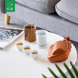 祥福中式公道杯耐热高硼硅玻璃茶具茶器茶盅分茶器陶瓷旅行装茶杯