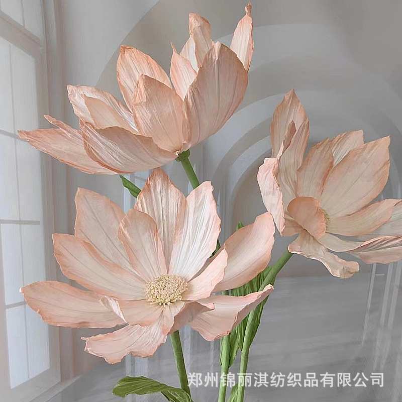 睡莲纸花婚庆路引花假花布置莲花仿真花婚礼舞台装饰摄影橱窗道具