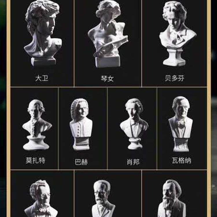 树脂小石膏像迷你人物模型摆件美术教具绘画素描头像人像雕塑