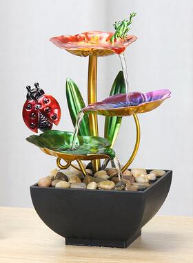 简约家居工艺品摆件办公铁室电视柜艺流水摆件跨境喷泉风水摆件