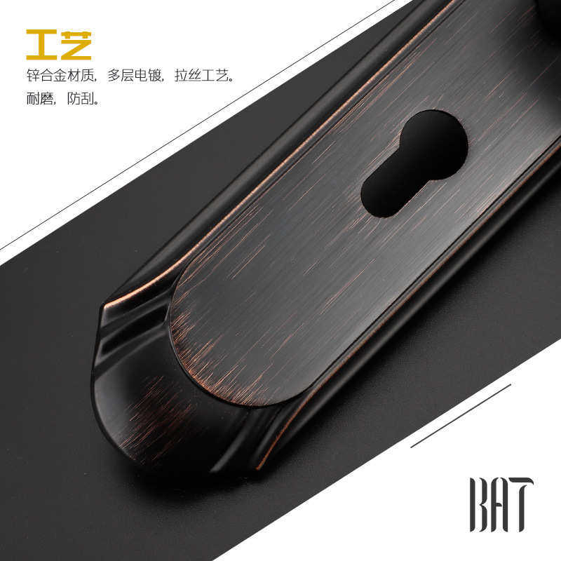 百安泰厂家批发室内美式卧室欧式仿古门锁黑色静音木门防盗青古铜