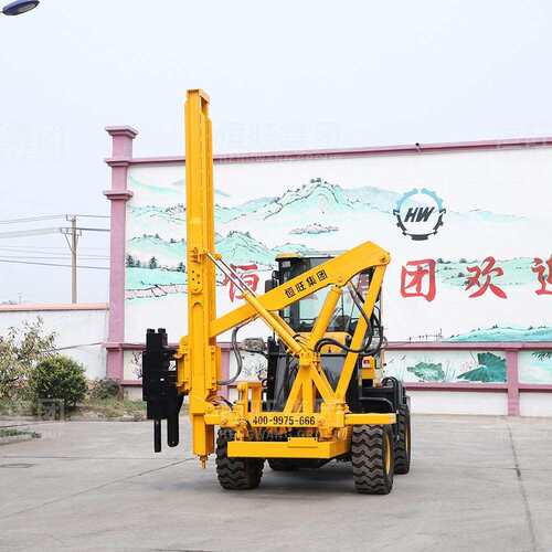 打拔钻一体式高速波形护栏打桩机装载式公路压桩机