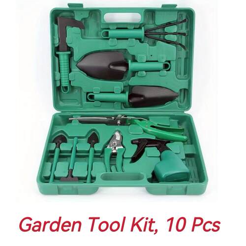 Garden Tool Kit 10 Pcs Gardening Tools Set with Storage Case
