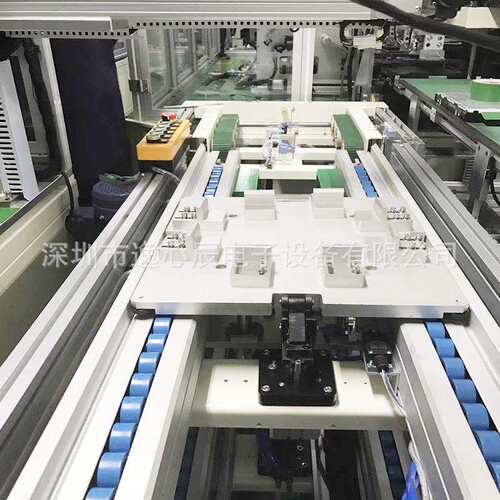 电动剃毛器工装板循环组装线单层倍速链测试位过渡平移电器装配线