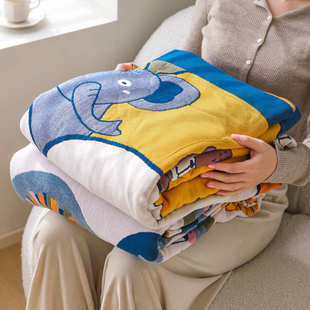 宽边加厚透气全棉纯棉四层纱布毛巾被夏凉被空调被子 A类2025新款