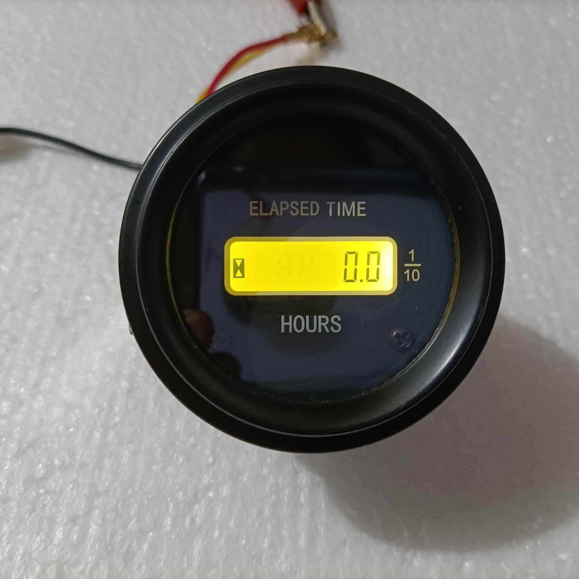计时表55mm通电计时表 累加计时12v24v货车工程车挖掘机小时表