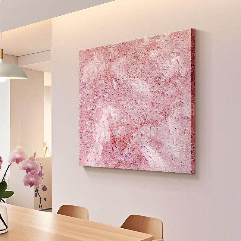 大白墙粉色饭厅装饰画奶油风客厅挂画极简艺术卧室床头背景墙壁画,家居饰品,现代装饰画,淘宝优惠券,粉丝福利购,淘宝优惠卷