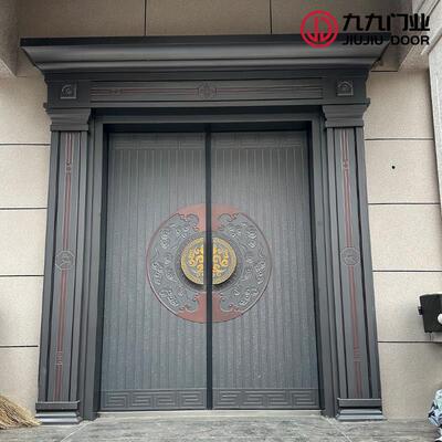 精雕铸铝门别墅大门农村自建房双门家用对开 门庭院大门户外大门