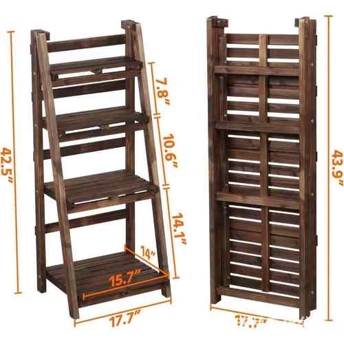 木层质花架家用阳台收客厅植物纳木cs-7.16质落地架折叠多置物收