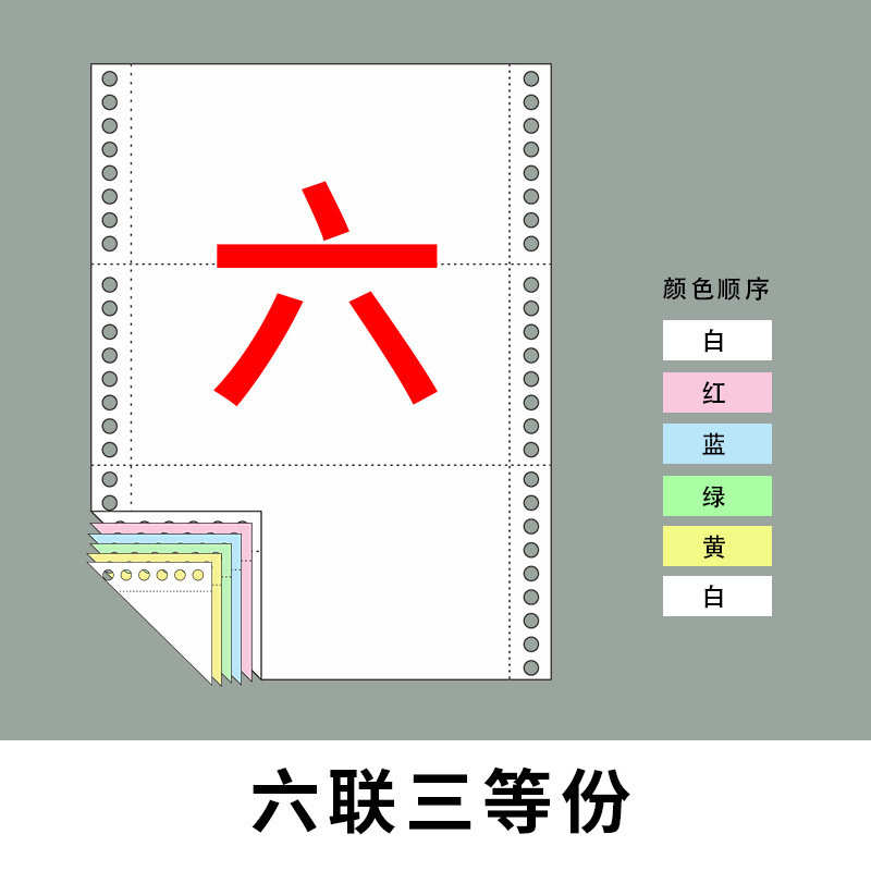 送联三等分货单打印纸发货四五电脑单二三出库针式整张二六联等分