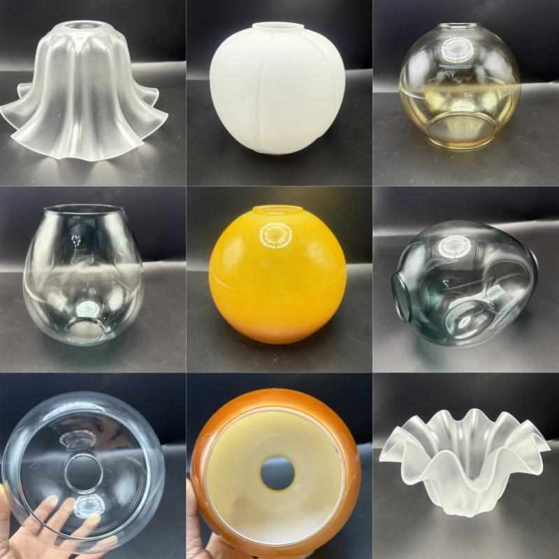 魔豆吊灯分子灯罩磨砂透明琥珀色玻璃餐厅e27灯口悬吊式吊灯配件
