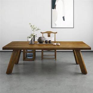 全实木茶桌椅组合客厅家用书桌茶桌两用一体原木茶几阳台泡茶桌子