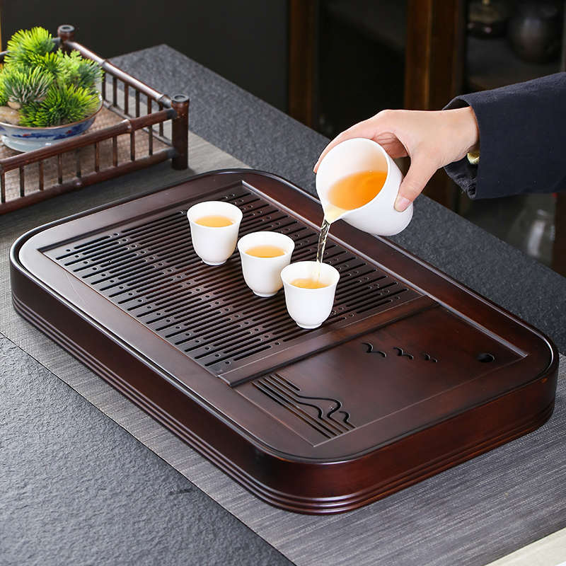 茶具家用小茶盘储水式小型迷你小号竹制竹子简易干泡台一两用茶台