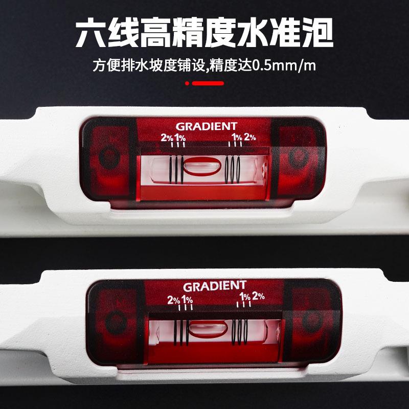 开9普路30压铸铝水平尺重型实心铸铺地板TPF瓷砖石材高精度平水尺