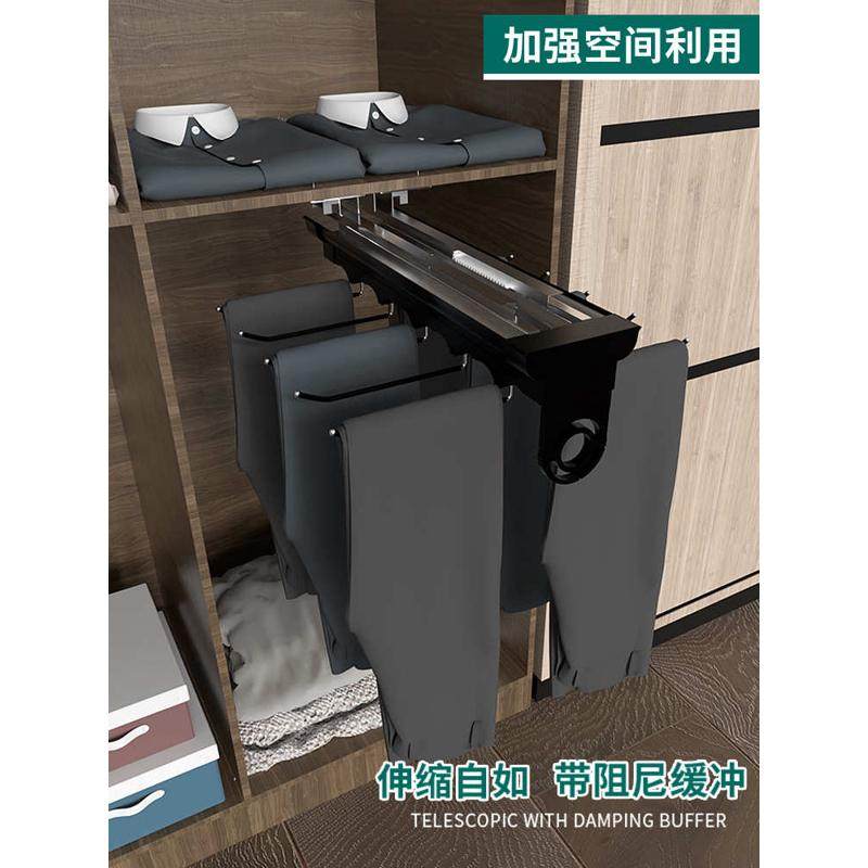 J6DA裤架衣柜内置顶装抽拉式可伸缩裤架滑轨收纳家用挂裤架子五金,收纳整理,裤/裙架,淘宝优惠券,粉丝福利购,淘宝优惠卷