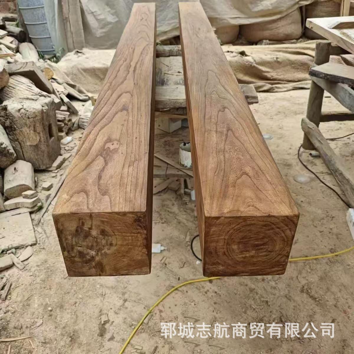 老榆木风化方料自建房梁房实木方条民宿原木榆木板材装修实木条
