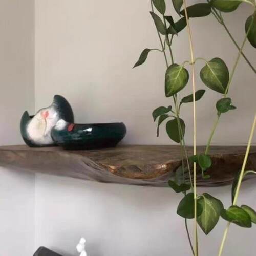 纯990实木原木置物架墙则上独特型天造然木子不规木架板异形展示