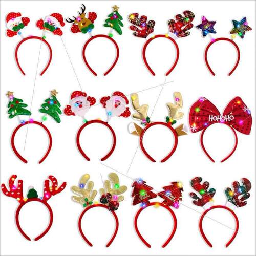 Christmas glow headband Cartoon antler headband圣诞节发箍
