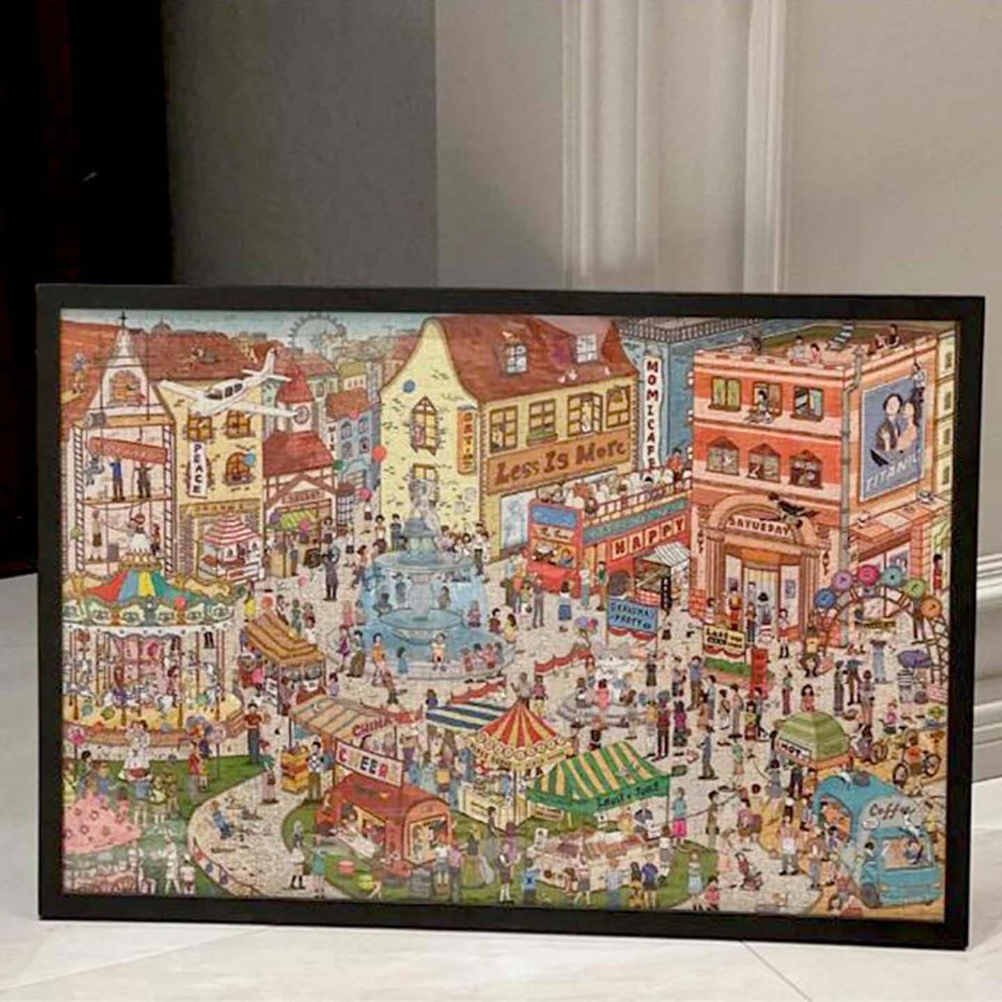拼图框2000片96*68cm97*69厘米70*100专用拼图框裱框实木相框画框