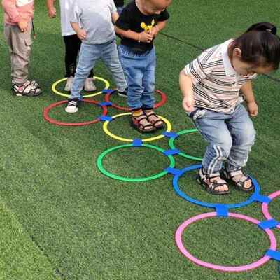 Children Brain Games Hopscotch Jump Circle Rings Set Kids Se