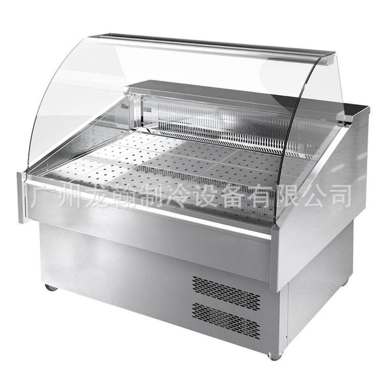 商用卧式海鲜展示柜保鲜冷藏冷冻大冰箱鲜鱼售卖柜