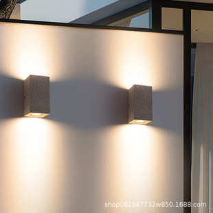 创意水磨石户外灯防水天井壁灯别墅庭院酒店露台微水泥墙灯