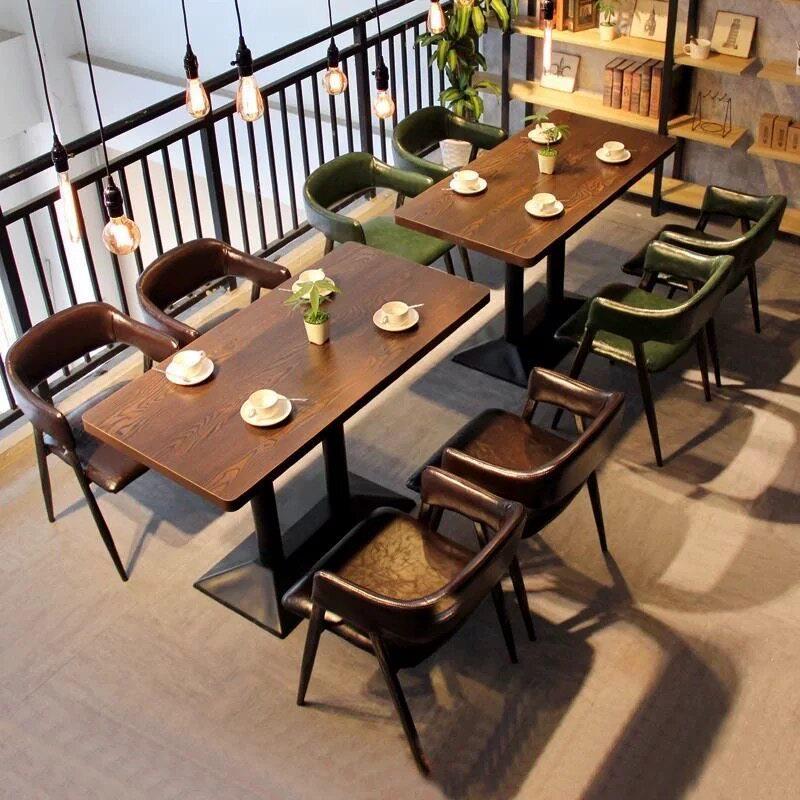 咖啡厅复古西餐厅清酒吧火锅小吃快餐奶茶店卡座桌椅组合
