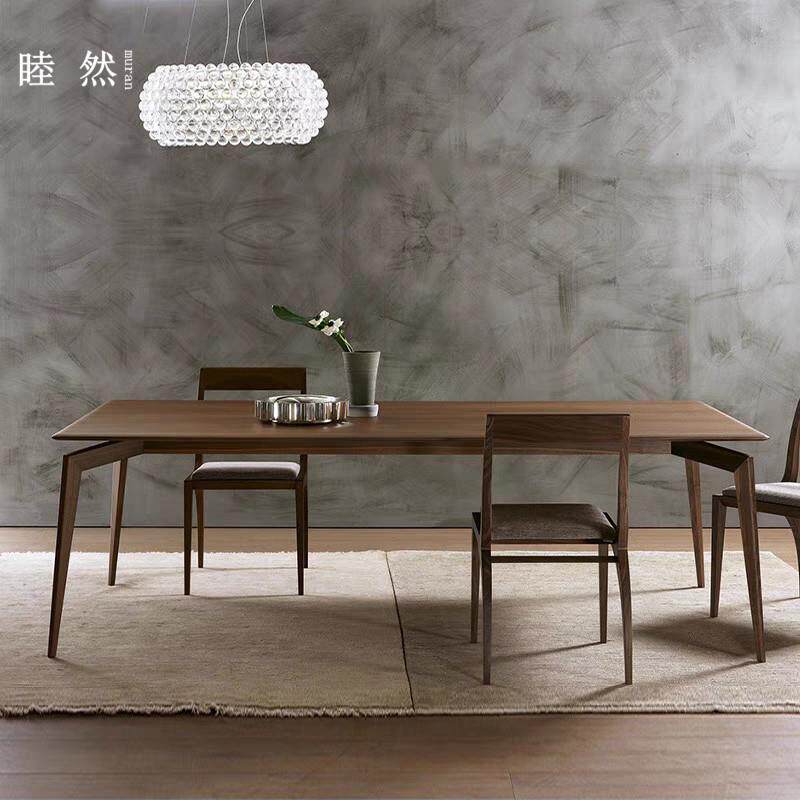 北美黑胡桃木餐桌全实木长桌子工作台长方形吃饭桌原木大板桌书桌