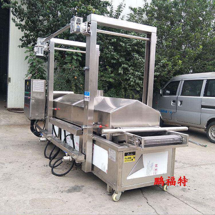 豆腐串油炸机_电加热兰花串油炸线_鹏福特小型豆腐串油炸生产线