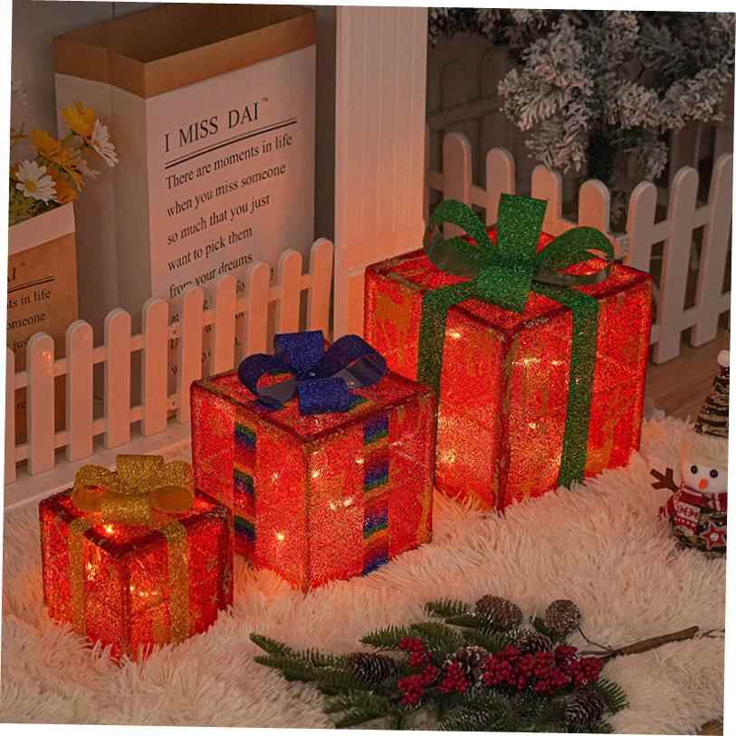 Christmas decoration lights Christmas gift ox 3-piece set