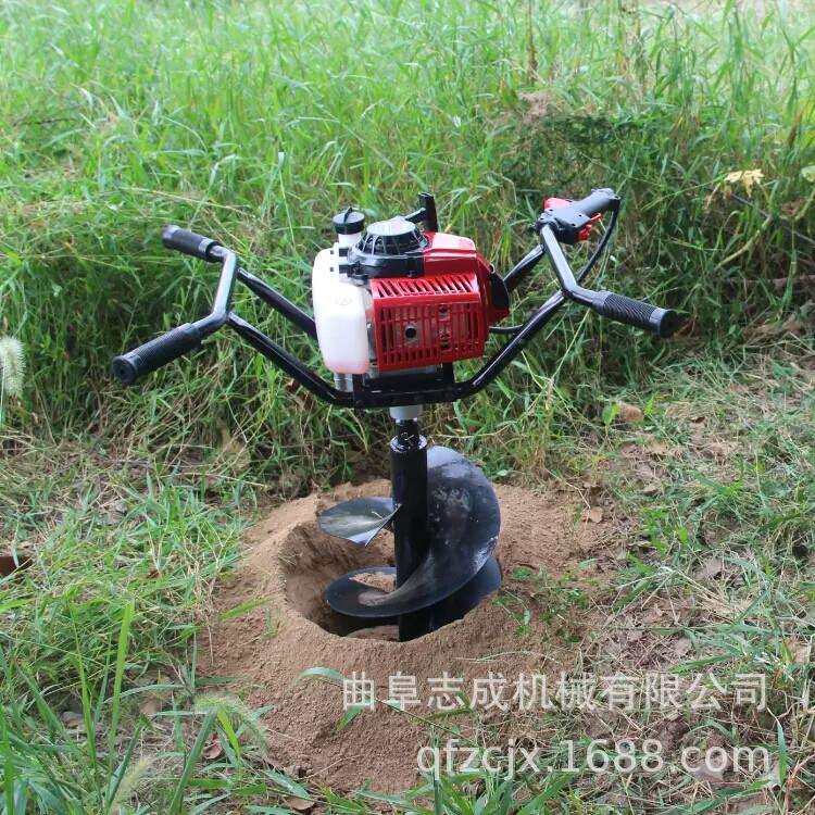 小型手提式树木种植挖坑机两冲程汽油钻孔机63cc果树施肥打坑机