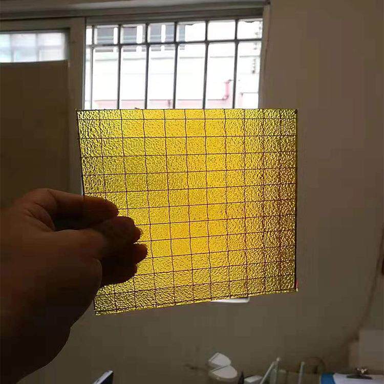 厂家加工供应有色夹铁丝玻璃，6MM精磨边钢化，来图，专业定制