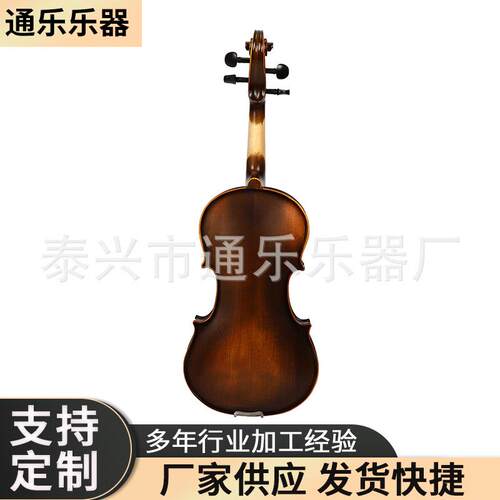 小木提琴厂家枫木背板云杉面04板乌木配置初学吊木筋实小提者琴
