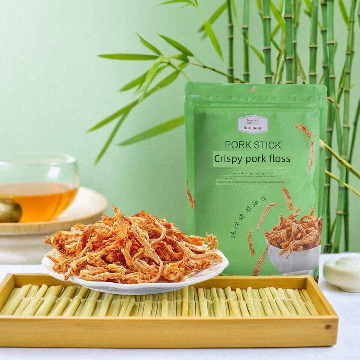 牛车水新加坡风味香脆猪肉松条90g靖江特产原味猪肉干肉类零食品