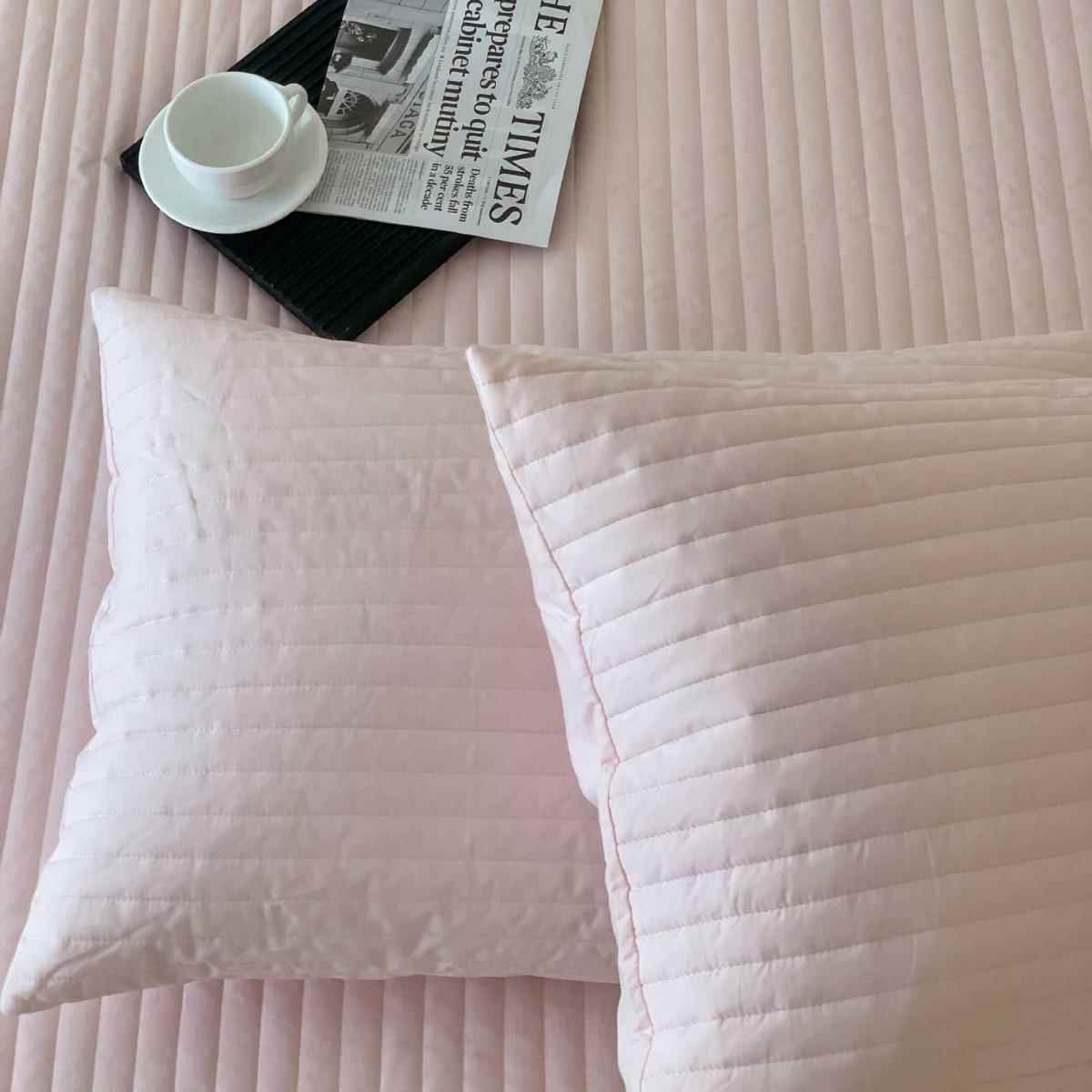 纯极简宽条纹绗缝全夹棉床笠床垫ZHIHE保护罩棉床笠床罩舒色适清