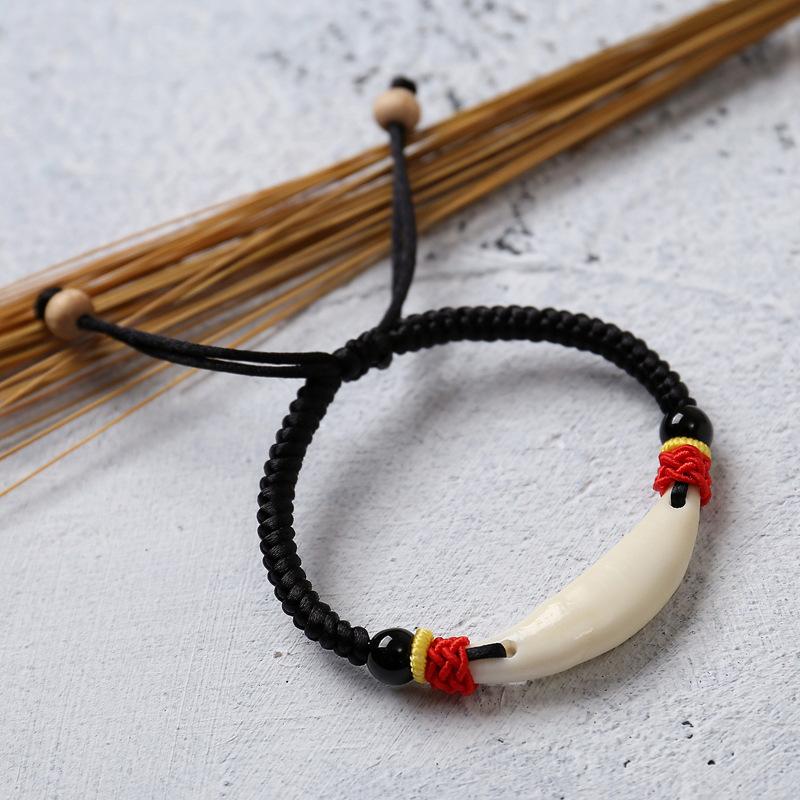 婴幼儿惊吓黑狗桃核提篮红绳手链