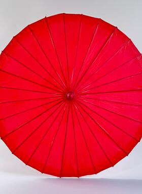 纯红色婚礼油纸伞传统手工制作防雨防晒经久耐用桐油伞古典装饰伞
