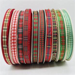 5yards/Lot 10mm Plaid Ribbon Christmas Decor Ribbon For Hand