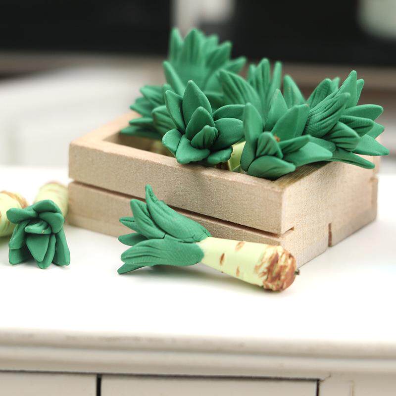 1:12迷你娃娃屋家具摆件手工粘土莴苣笋微缩厨房蔬菜模型仿真菜