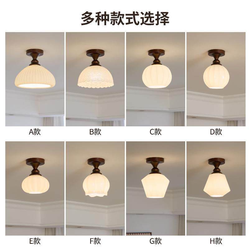 走美廊灯过道灯中古风式古简约朵楼花340梯入户玄关小灯复阳台吸