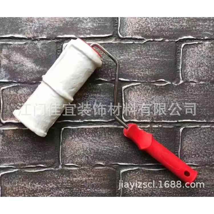 仿砖纹滚筒8寸质感压花滚筒硅藻泥施工工具艺术涂料肌理滚压花滚
