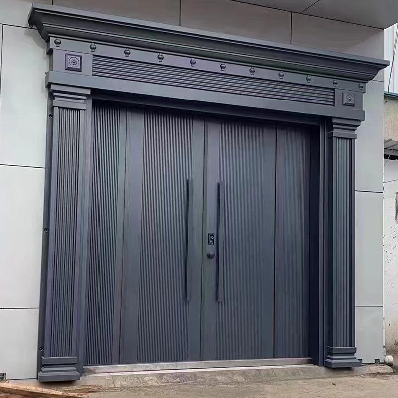 农村自建房锌合金对开门双开甲级非标防盗大门铸铝门别墅大门