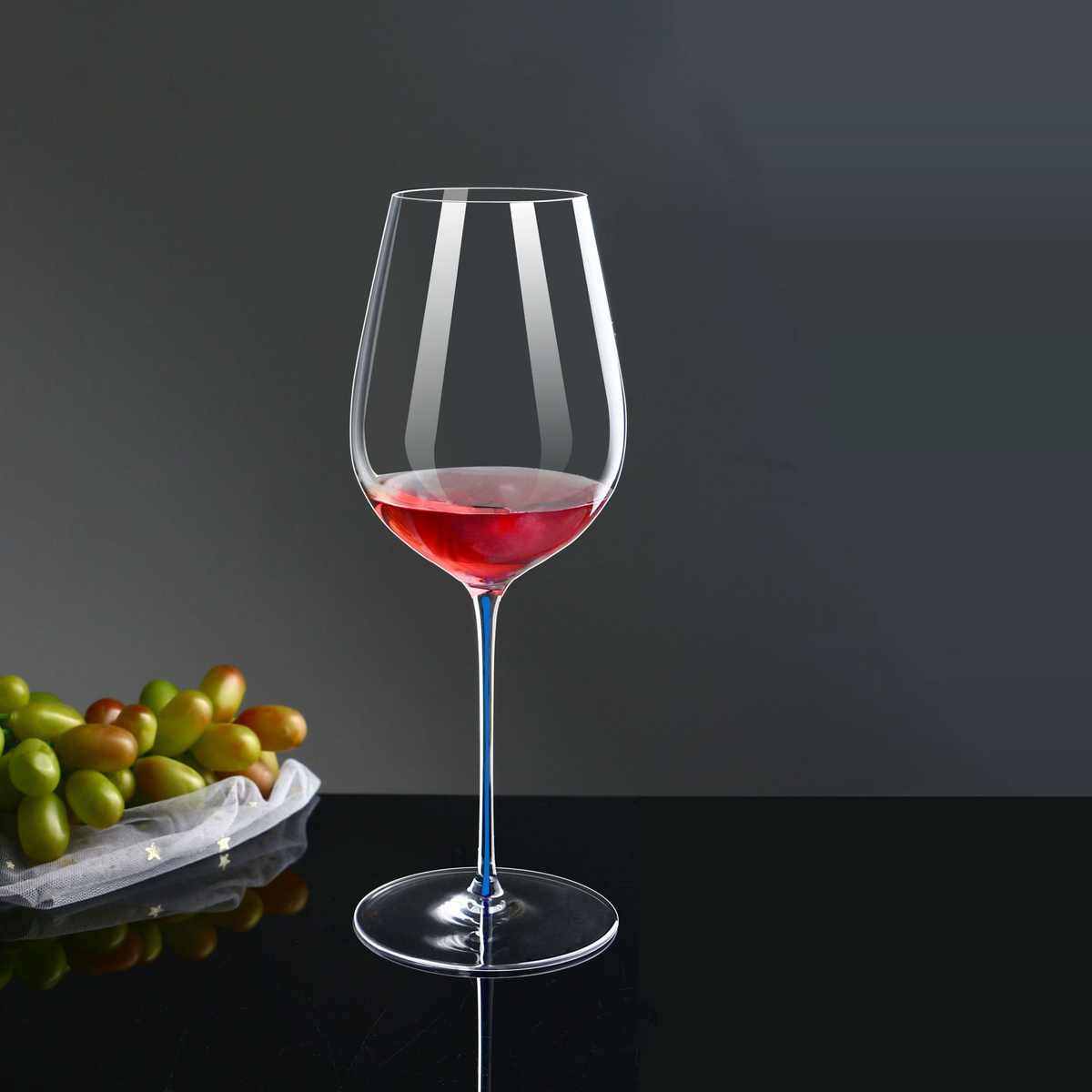 欧式波尔多红酒杯大号多色杆水晶高脚杯香槟杯创意醒酒器套装