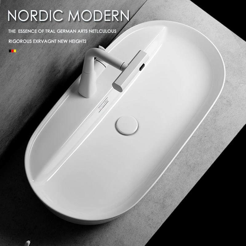 北欧陶瓷台上盆80cm大尺寸洗手盆创意艺术盆台面洗漱池单盆洗脸盆,家装主材,台上盆,淘宝优惠券,粉丝福利购,淘宝优惠卷