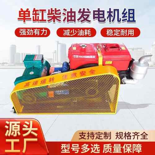 无刷全铜单缸水冷柴油发电机10/12KW单相220V皮带轮永磁发电机组