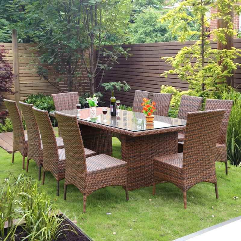 户外休闲桌椅藤条椅子组合露天花园庭院藤编藤椅套件防水