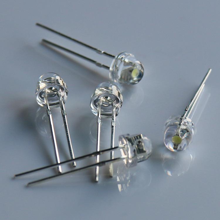 5MM草帽紫光短脚led紫色灯珠直插发光二极管led拍高亮度