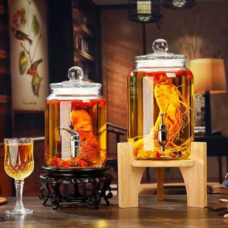 泡酒厚玻璃瓶带6龙头酒4斤斤20斤加泡罐万用家用密封泡酒坛子酒瓶