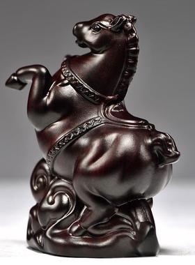 实木唐马件黑木檀雕马工艺轻品奢客厅装摆饰品桌面摆设tq-1001生